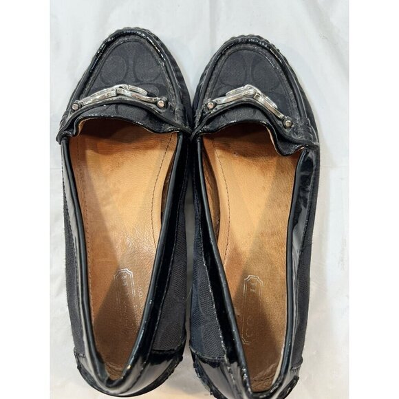 Coach Fortunata Black Driving Loafer Flats Size 7.5 B - Picture 7 of 13